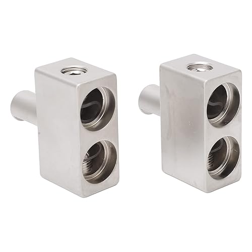 Cable de calibre 0, amplificador reductor de entrada de 2 piezas, doble calibre 10 a calibre 10, reductor de entrada de aleación de aluminio