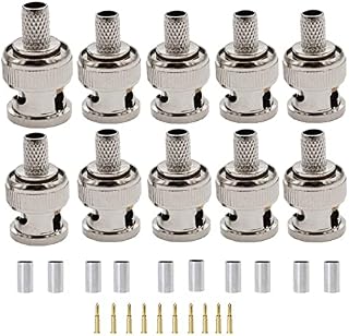 Kagni 10 x BNC Crimp Connectors for RG59 Coax cable