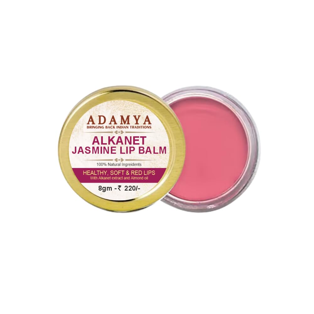 Adamya Handmade Natural Alkanet and Jasmine Lip Balm – 100% Pure and Natural For Lip Care, Hydrated, Moisturizer, 8g.-image-23
