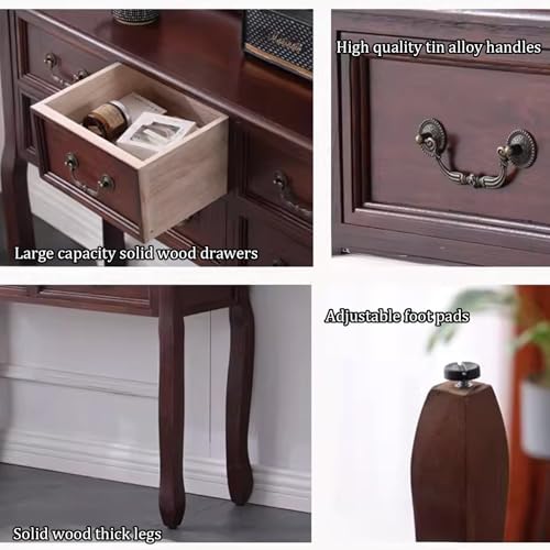 Mesa de sofá para sala de estar con almacenamiento elegante de madera 6