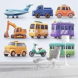 ZISTRCBAO Tapeten Wandbild Autos, Busse, Flugzeuge, Cartoon-Stil Wandtapete Foto Für Jungen Mädchen Schlafzimmer Wand Deko 350x256cm
