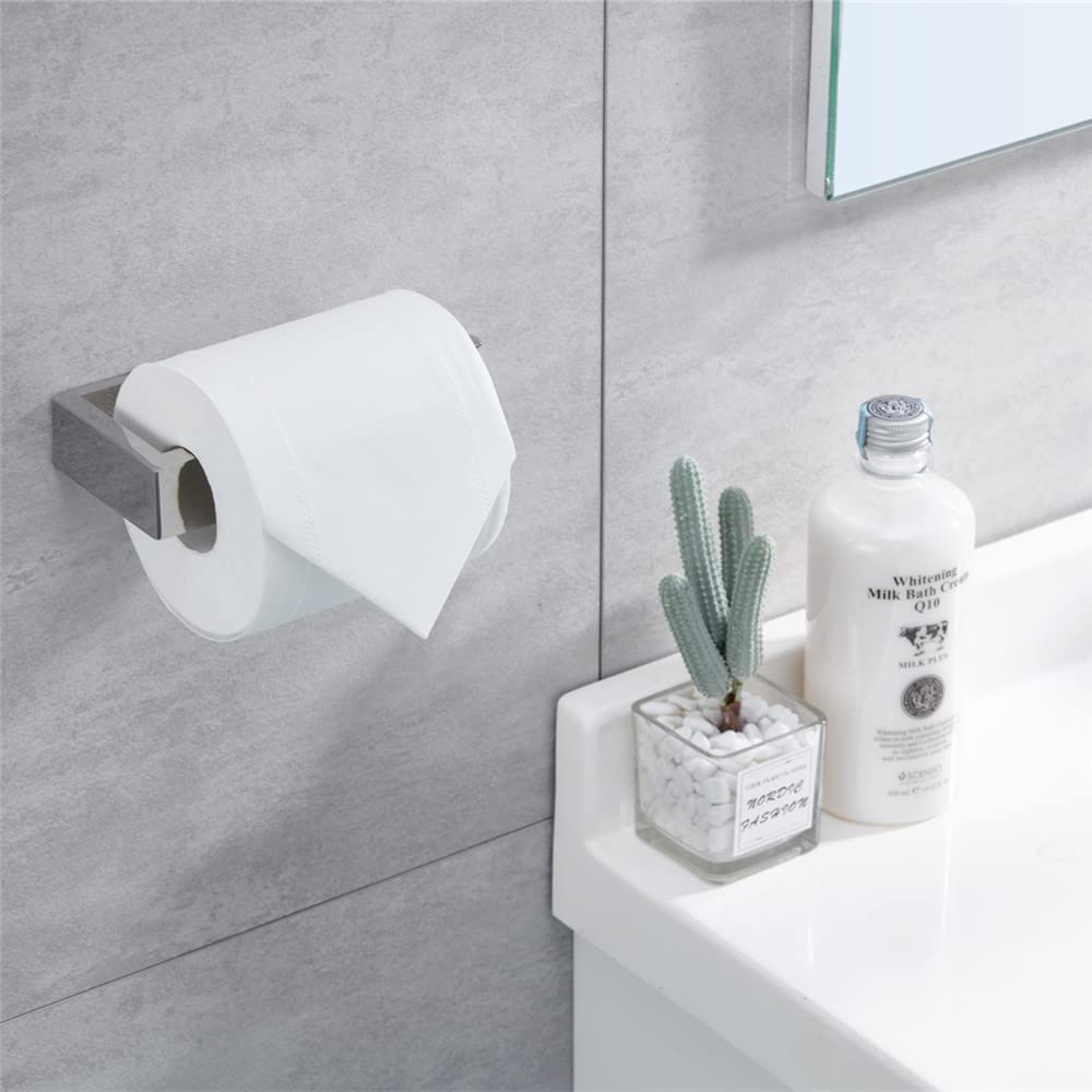 Portarotolo Carta Igienica Senza Fori - Acciaio Inox 304 Cromato | CCKOLE Autoadesivo - Foto 4