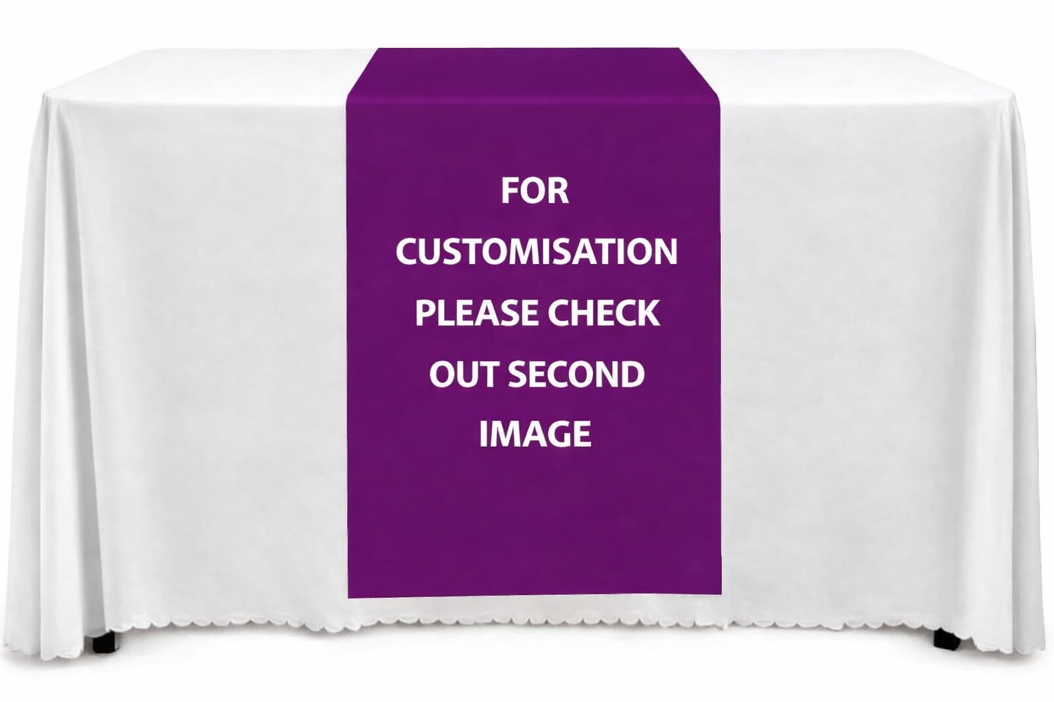 Elegant Event Essentials - Customized Table Runner – Personalized Text / Logo, Printed Name Design for Business, Tradeshow, Events, Exhibition, Weddings - (36x60in / 91x150cm) - Purple