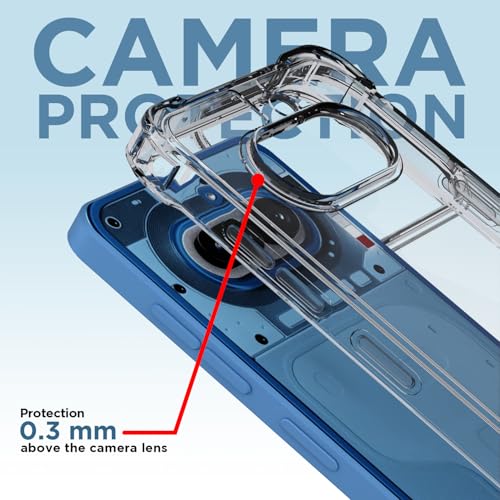 Image of Amazon Basics Back Cover for Nothing Phone 4a 5G PC + TPU Clear Transparent Raised Edges Shockproof Protective Phone Bumper Case (Transparent)