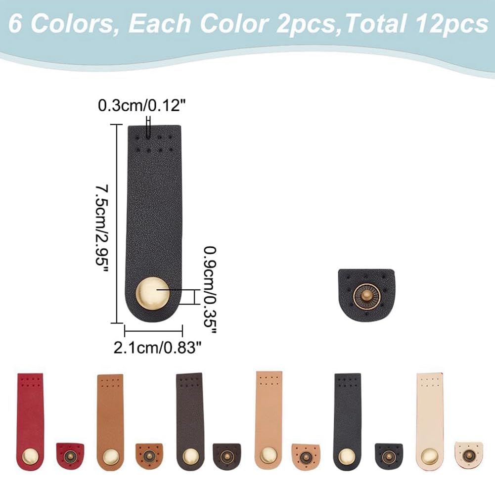 Amazon.co.jp: RIPPEY 12 個 PU レザー スナップボタン スナップボタン