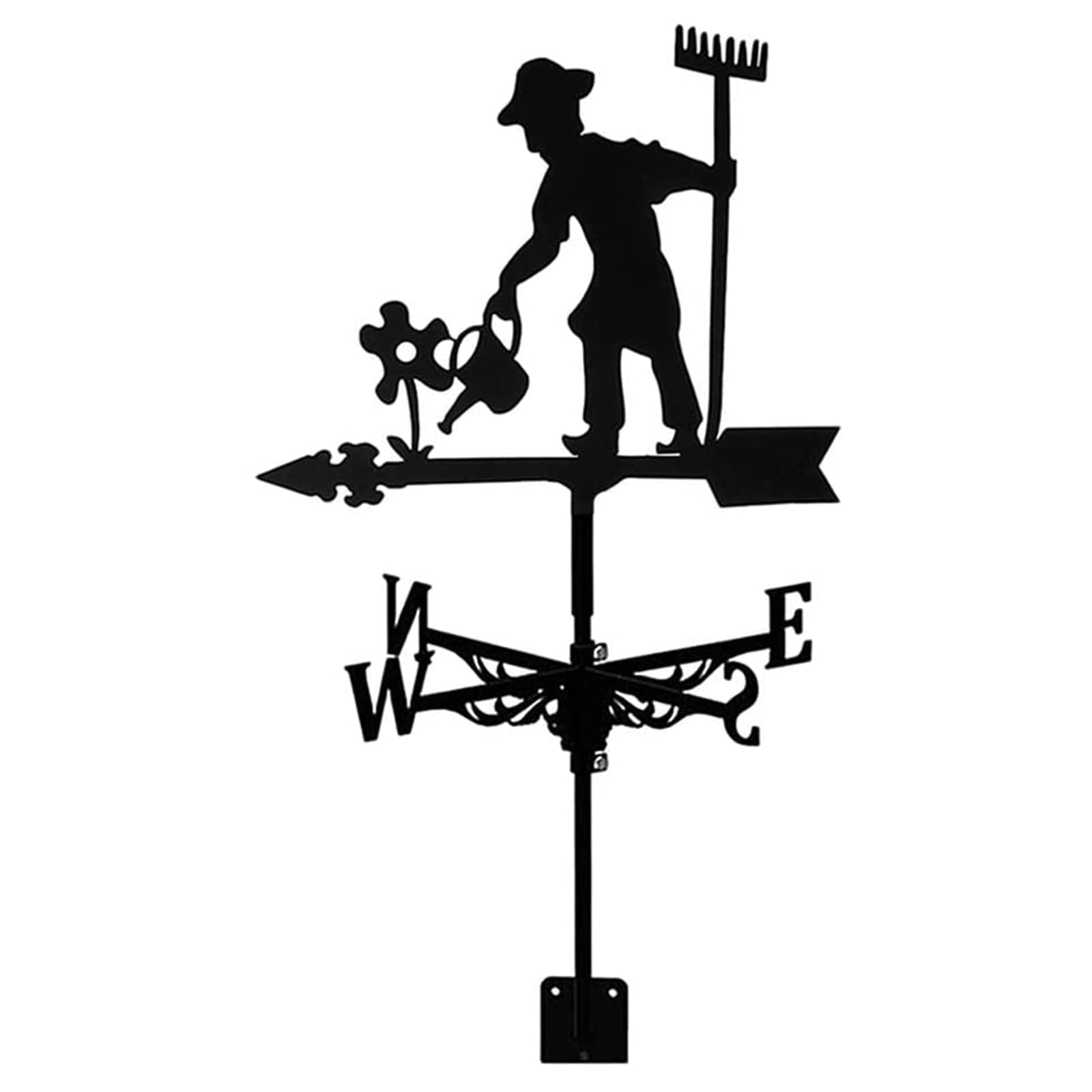 WIQUYBML Weathervane Wind Vane Roof Farmer Weather Garden Mount Yard Decoration Direction Indicator Stainless Steel Weathercock