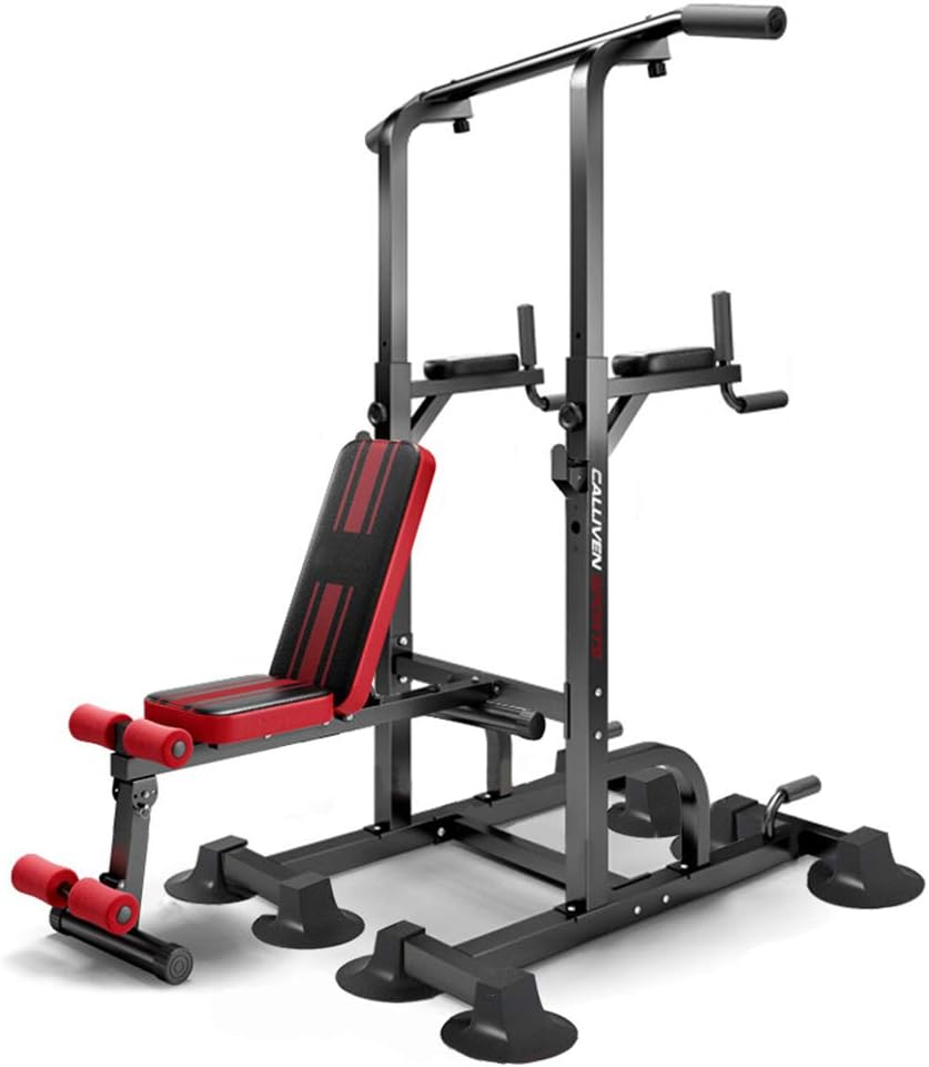 GOFEI Squat Rack Stands, Multifunctional Power Rack Fitness Barbell Rack with Weight Lifting Bed, for Family Fitness and Strength Training,Black : Sports & Outdoors