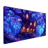 Tappetino Mouse Viola Mousepad Casa sull'albero Tappetino Mouse XXL 600 x 300mm Sottomano Scrivania Grande con Base in Gomma Antiscivolo Accessori per Computer, Migliora Precisione e Velocità t892