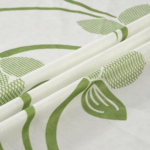 Image of Floral Printed Home Decor Curtains for Living Room, Bedroom Doors and Windows Panel, Parda, Eyelets Hanging, Green, 4 x 7 Feet, Pack of 2