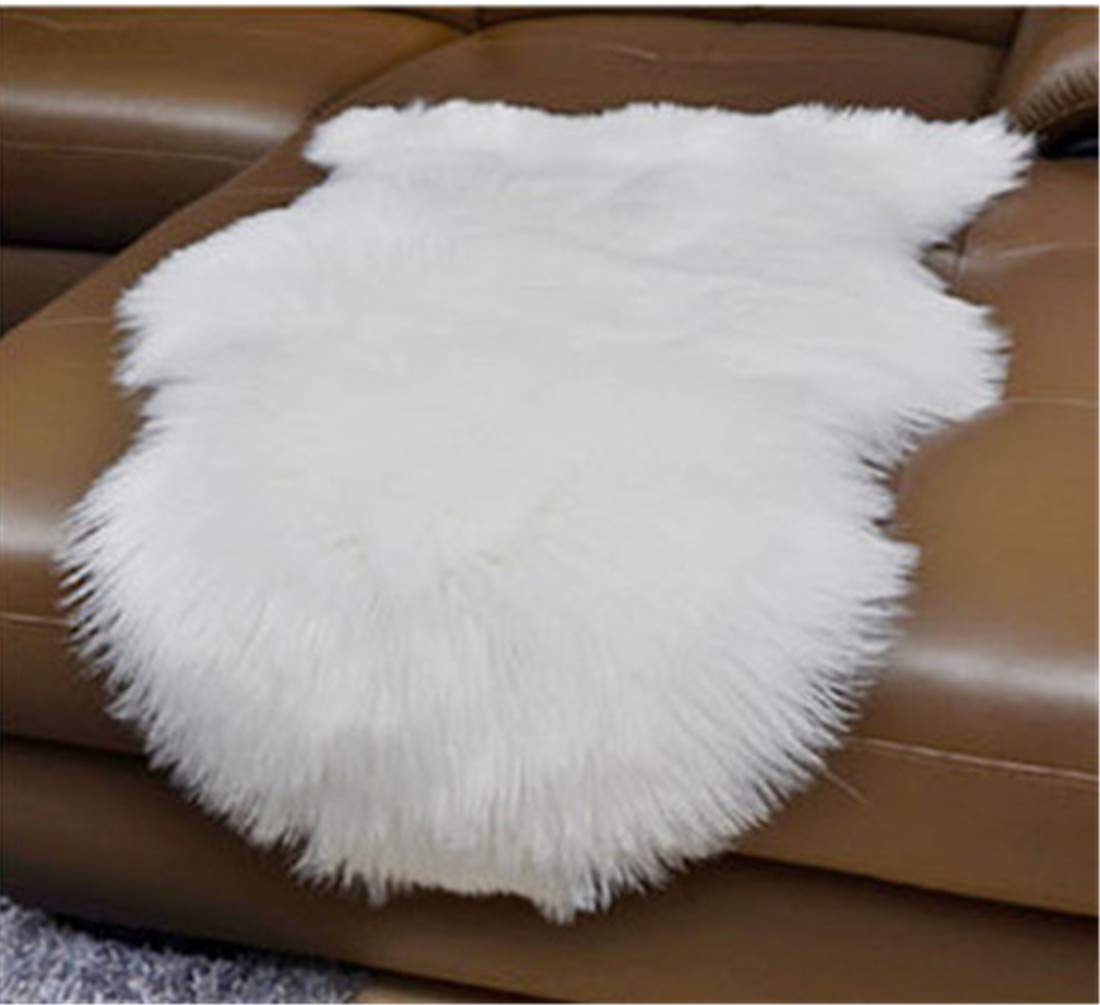 Teppich Kunstfell Schaffell Lammfellimitat Teppich Longhair Fell Optik Nachahmung Wolle Bettvorleger Sofa Matte (Rot, 60 x 150 cm)
