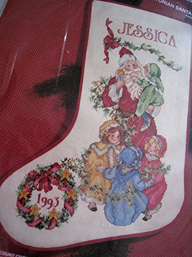 Janlynn Christmas Cross Stitch Victorian Santa & Children Stocking Kit 125-53