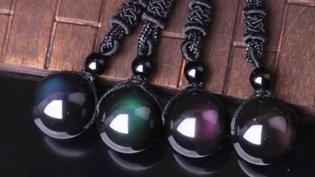 Maodom Collar Con Obsidiana Rainboweye Natural, Collar Con Obsidiana Rainboweye, Collar Terapias Magnéticas, Collar Obsidiana Negra, Collar
