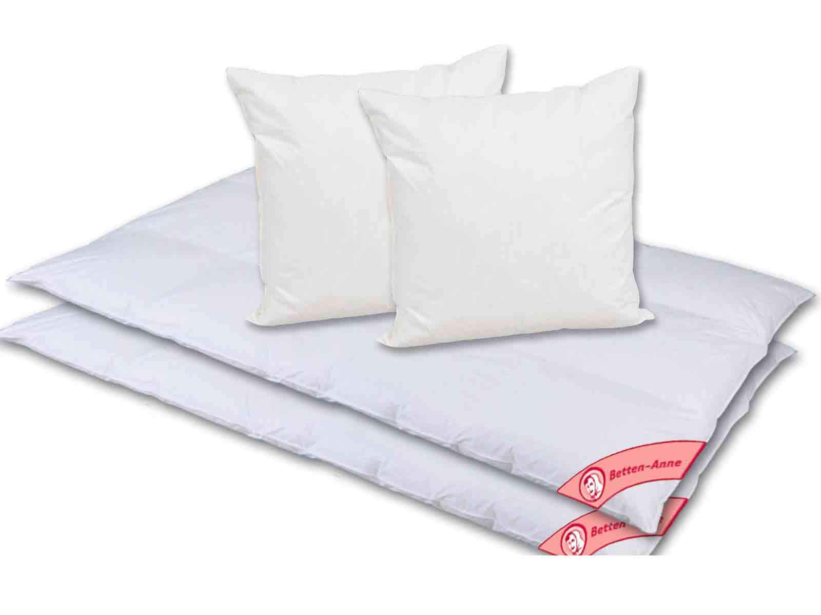 Betten Set Inverno Caldo Per 2 persone 1320 G + G, 100% Bianco Sassone piumino (letto), 50% Piumino + 50 piume (cuscino), 135 X 200 + 80 x 80 cm