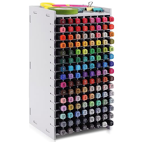 Yrangee 120 Stifte Organizer Schreibtisch, Yrange Stifthalter für Schreibtisch Aufbewahrung Bleistifte Buntstifte Marker Kleine Künstler Schminktisch Aufbewahrungsbox aus Holz für Zuhause Büro Schule