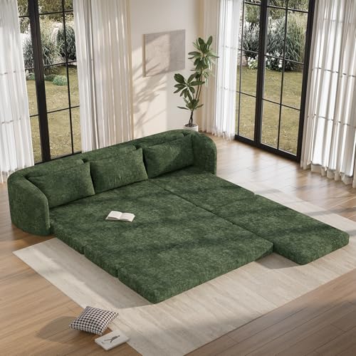 Image of Vesgantti 6 in 1 Convertible Folding Sofa Bed, Futon Sectional Couch, Green