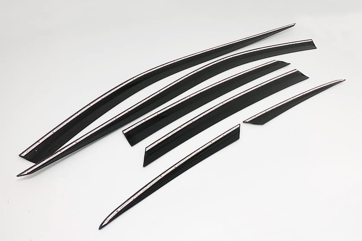 AUTOCLOVER Tape-On Rain Guards Window Visors 6 Pcs Set for Hyundai Sonata 2020 2021 2022 2023 2024 2025 / Window Deflectors, Out-Channel Vent Shades (Smoked)
