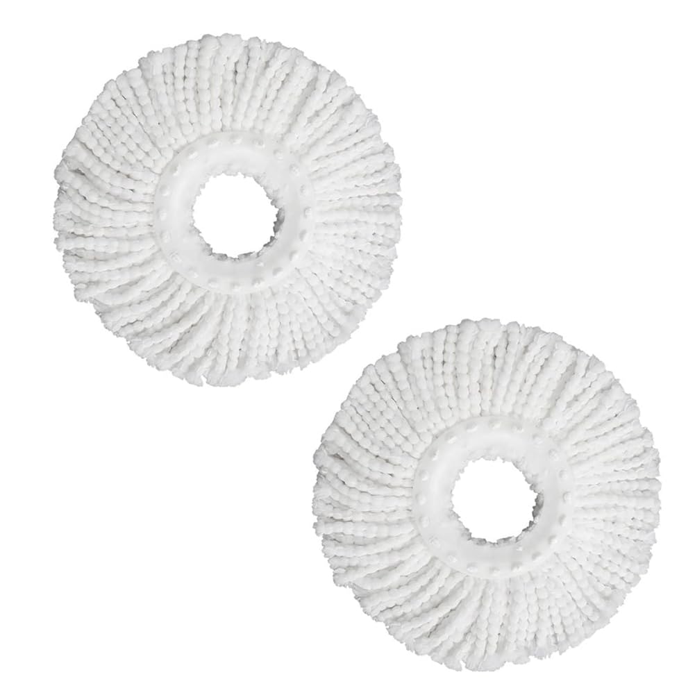 2 Pack Spin Mop Replacement Head for 360°, Microfiber Mop Head Replacement Refills Round Shape Standard Size