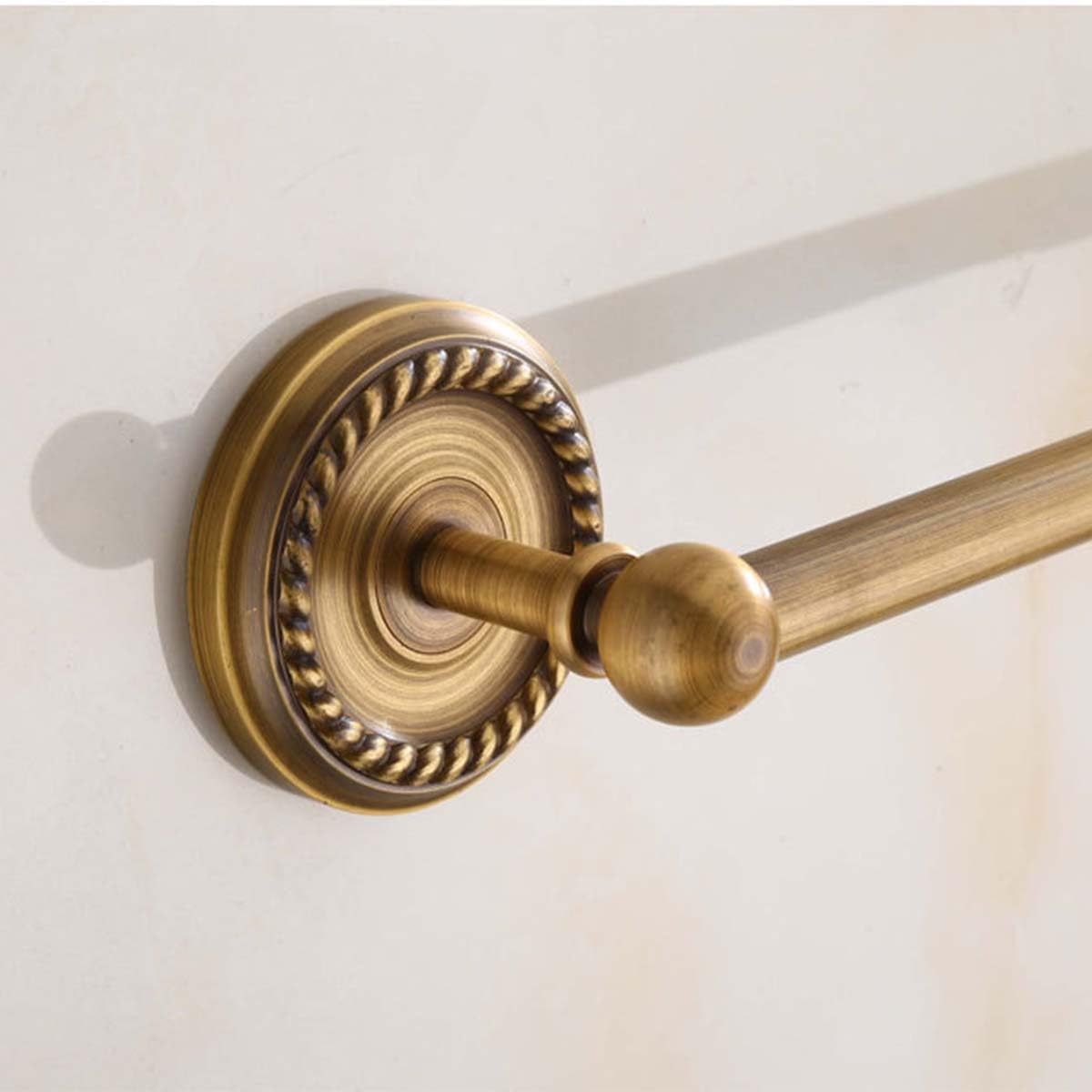 Barra portasciugamani da parete vintage con dettagli intrecciati in oro spazzolato, perfetto per asciugamani da bagno, accappatoi e asciugamani da cucina (40 cm)