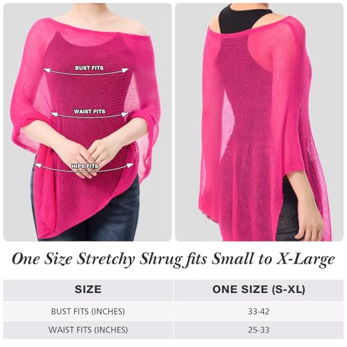Image of Women Sheer Poncho Shrug Summer Sheer Blouse Top Lightweight Poncho Bolero for Evening Dress