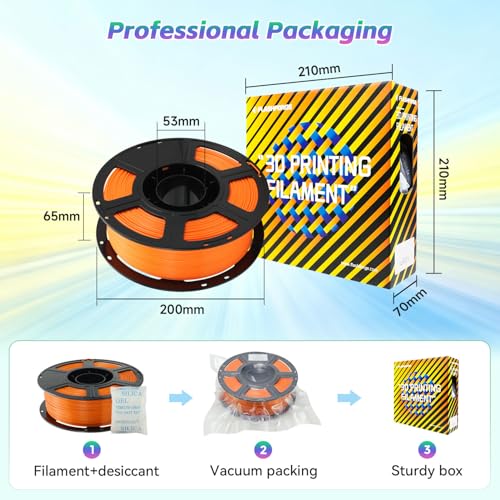 Image of FLASHFORGE Silk+ PLA Filament 1.75mm Orange, Silky Texture 3D Printing Filament, Enhanced Layer Adhesion with Stunning Surface Finish; Chrome-Like Brilliance and Silk-Smooth Perfection