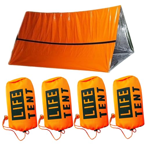 AZIDWERYQ Emergency Tent 8x5x3ft Reflective Portable Survival Tent Waterproof Windproof Fireproof Lightweight Emergency Shelter for Camping, Hiking and Outdoor Activities