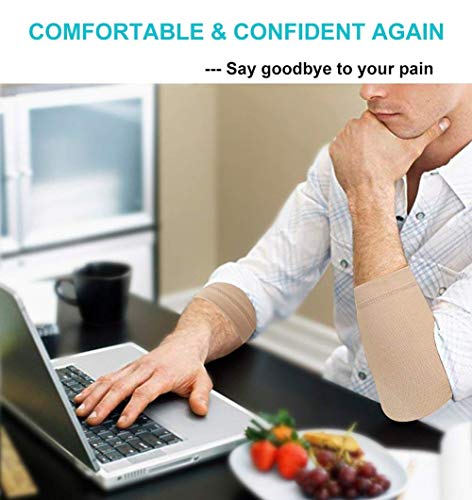 Tofly® Elbow Compression Sleeves For Unisex, 20-30 Mmhg Tennis Elbow Brace Support - Tendonitis And Tennis Arm Sleeves For Pain Relief & Arthritis, Elbow Protector Support Wrap For Recovery, Beige S #TOP4