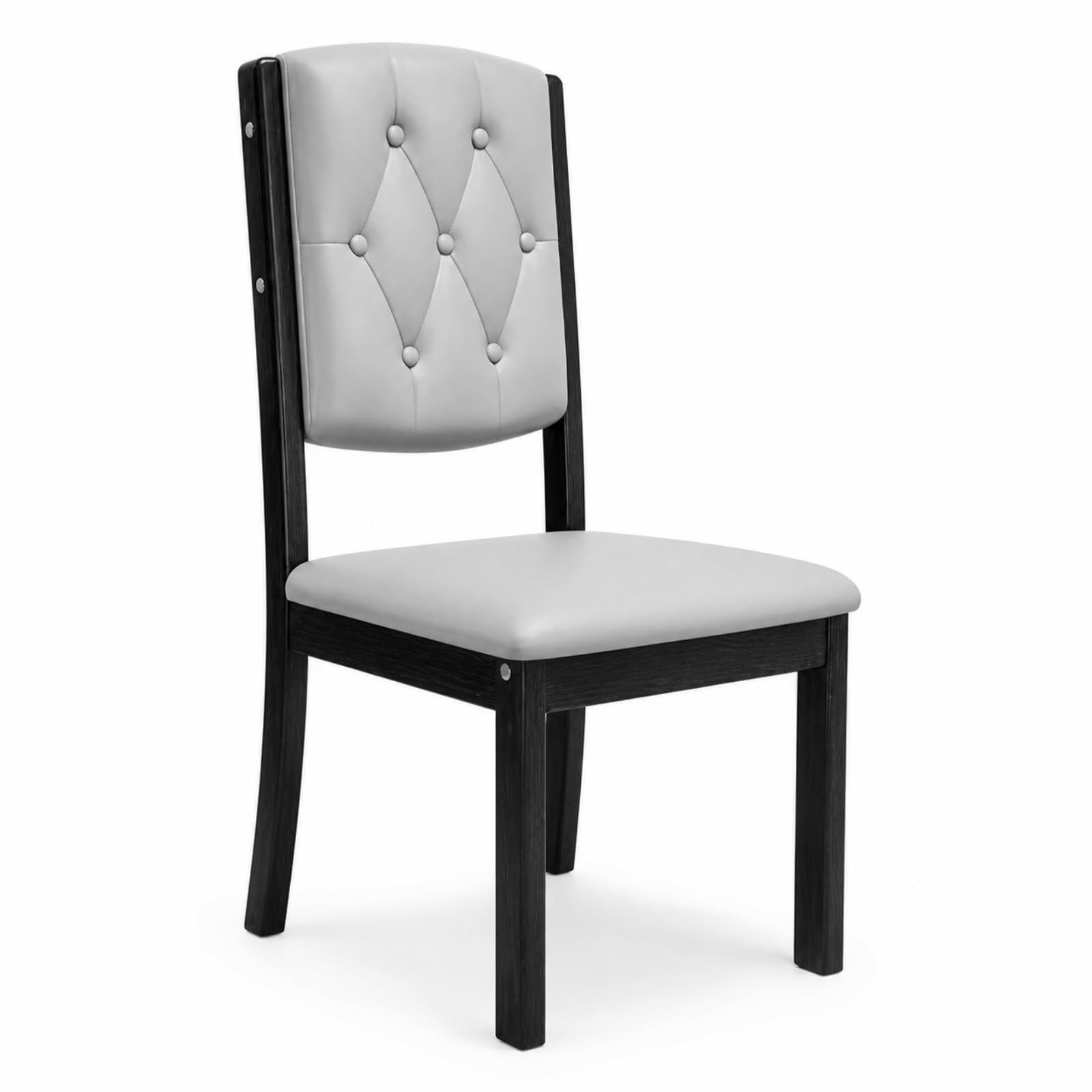 Chaise Salle à Manger Non Pivotante Chaise En Bois Massif Épuré Meuble pour Restaurant, Noir, Gris, style to 2