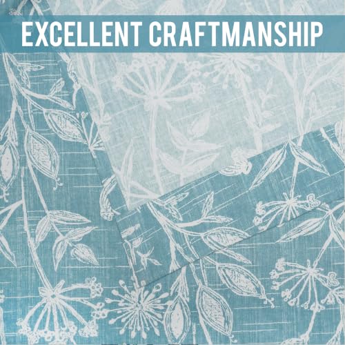 Image of Story@Home Long Door Curtains 9 Feet Long Set of 2 | Floral Printed | Bohemian Cotton Curtain | Light Filtering Curtains for Living Room, Bedroom | (116 X 275 Cm, White & Blue)