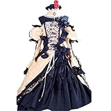 Anime Hatsune Kagamine Rin Cosplay Costume Black Lolita Fancy Dress Custom Made (XL)