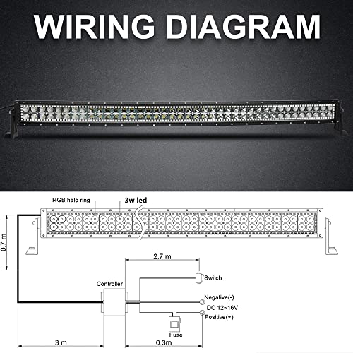 Nicoko Straight 240W 42Inch Led Light Bar With Flowing Chasing Rgb Halo 16 Million Colors Over 200 Modes 4Wd 4X4 Driving Suv Boat Car Offroad + Free Wireharness #TOP2