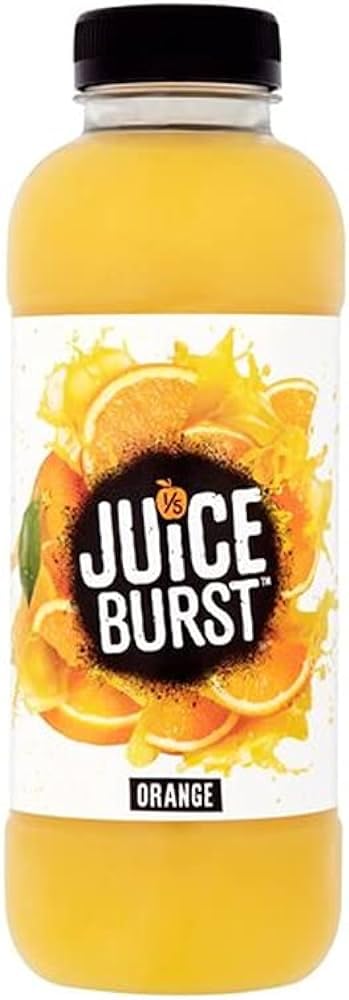 Juice Burst 400ml Fruit Juice Bottles (24 Bottles x 400ml, Orange)
