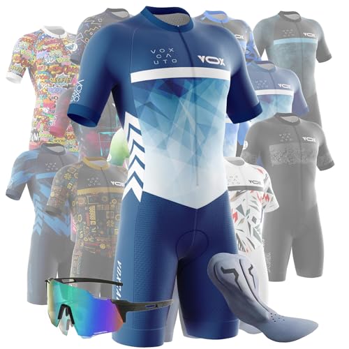 Combinaison de cyclisme homme pour triathlon avec manches courtes respirante