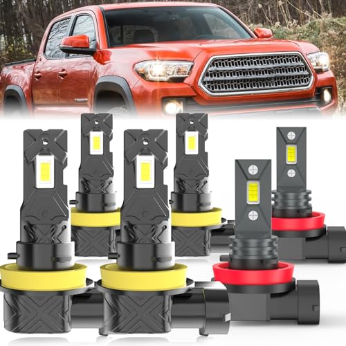 Image of Fit For Toyota Tacoma 2016-2020 light Bulbs, High /Low Dual Beam Fog Lights Combo, Plug and Play, 6 PCS