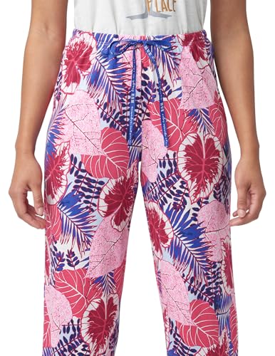 Image of HUE Women's Summer Vacation Pajama Separates, Soft, Whimsical Print Pjs with Tropical Beach Themes, Flip Flops, Cocktails