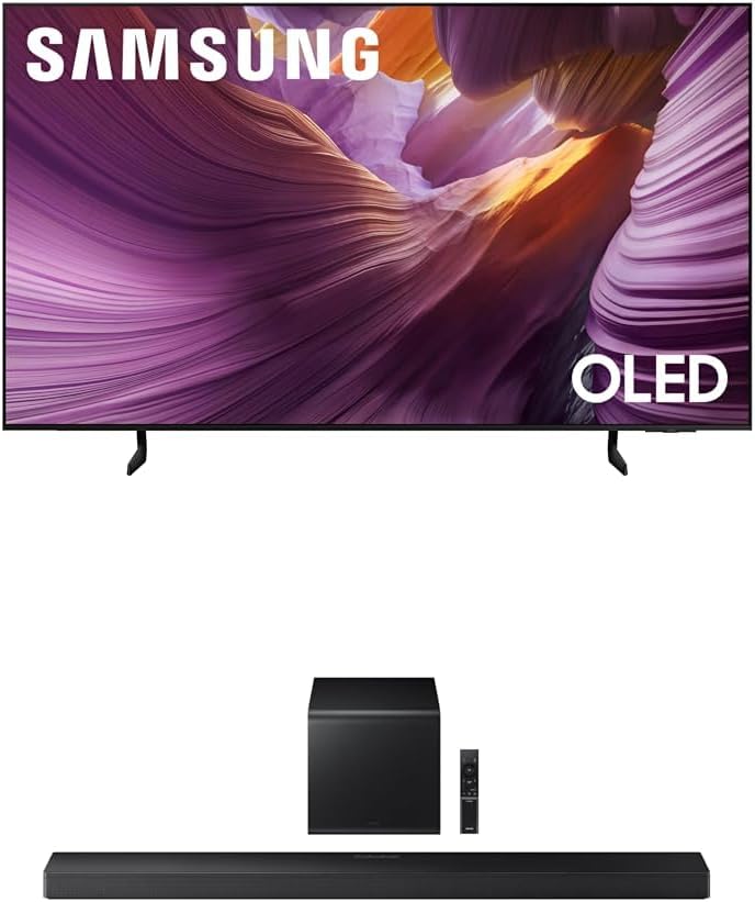 Samsung 77-Inch Class OLED 4K S85F Series, Vision AI Smart TV (2025 Model, 77S85F) + Samsung Q800F 5.1.2ch Q Series Soundbar + Subwoofer, Wireless Dolby Atmos, Q-Symphony,(HW-Q800F, 2025)