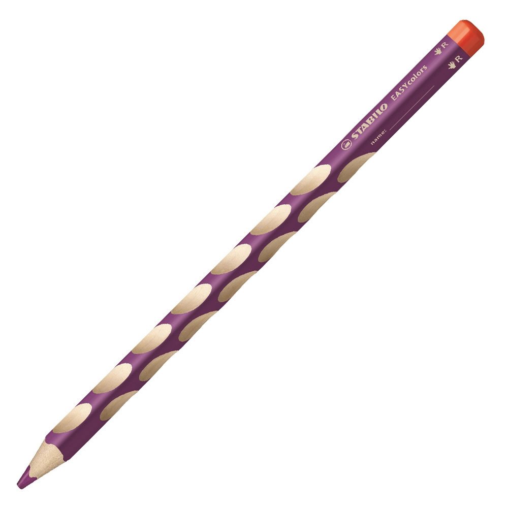 STABILO EASYcolors Ergonomic Colouring Pencil for Right-Handed Users, Single Pencil, Red Purple