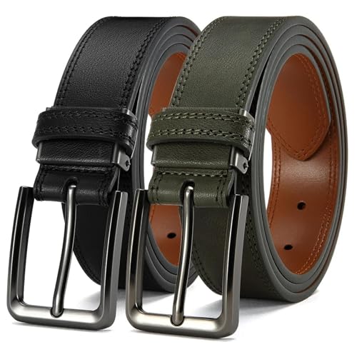Fashionable Men's Business Leather Belt - Needle Buckle Ratchet Design For Style & Durability