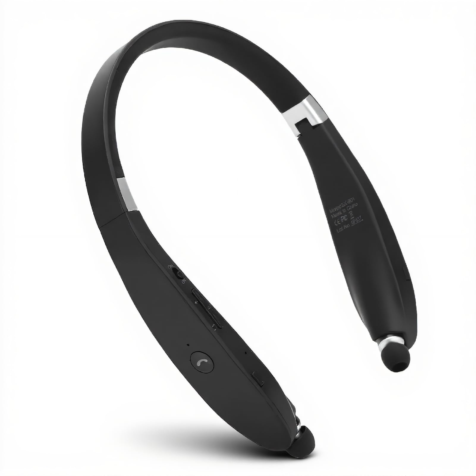 Auricolare Senza Fili Auricolare Sportivo Telescopico Cuffie Pieghevoli con Archetto da Collo Cuffie Stereo con Cancellazione del Rumore per Allenamento, Corsa, Guida