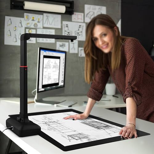 Portable Book Scanner, Foldable Document Scanner with 23MP Camera, Scanner for up to A2 Size, High-Speed Scanning for Schools and Offices, Compatible with Windows/macOS