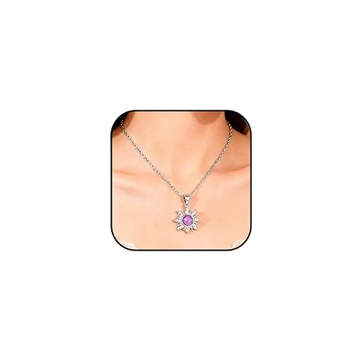 Choistily Colar Rapunz Sun feminino com pingente de sol, colar de opala roxa, bijuteria personalizada