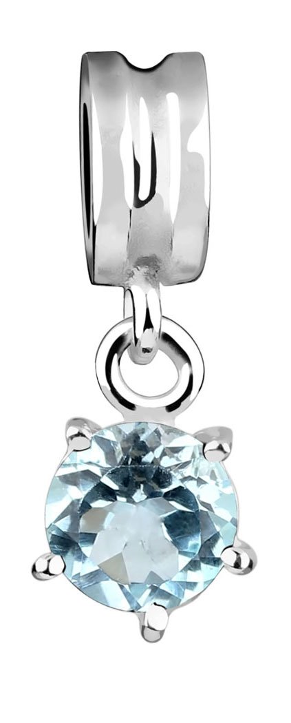 Nenalina Charm pendant Topazes Bleues Bleu en argent 925 sterling, également compatible pour Pandora Bracelets, 718012-012