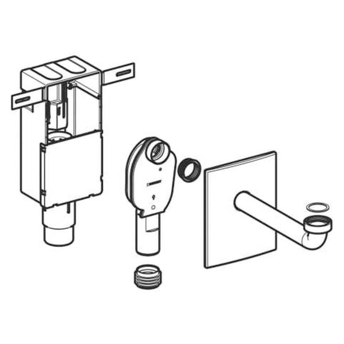 Geberit 151.120.11.1 Unterputz Siphon, für Waschbecken, Anschlussstück, weiß alpin