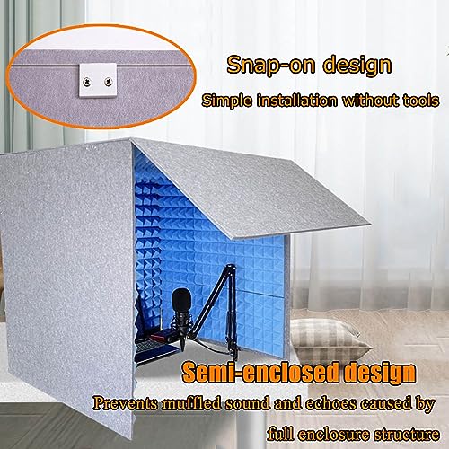 Boîte d'isolation de microphone et cabine vocale portable de bureau