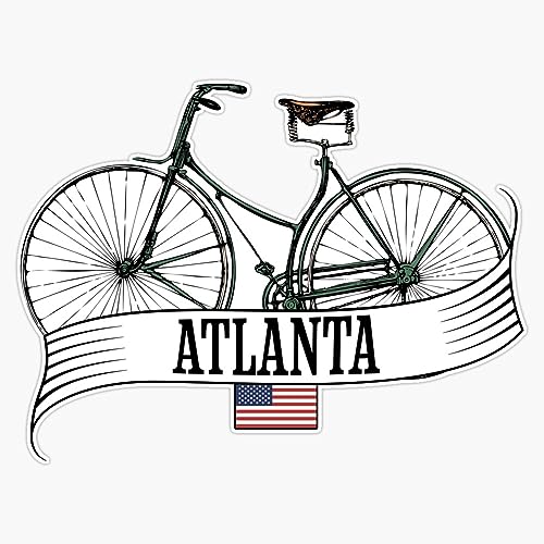 Magnet Atlanta Georgia American Flag Bicycle Magnet Vinyl Decal Sticker 5