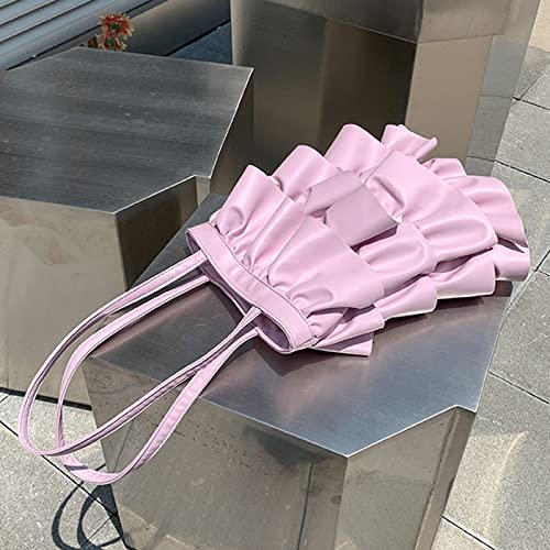 Sac à main de grande capacité avec design plissé sous les bras - 4