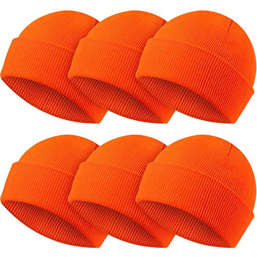 Geyoga 6 Pieces Orange Beanie Blaze Hat Skull Cap...