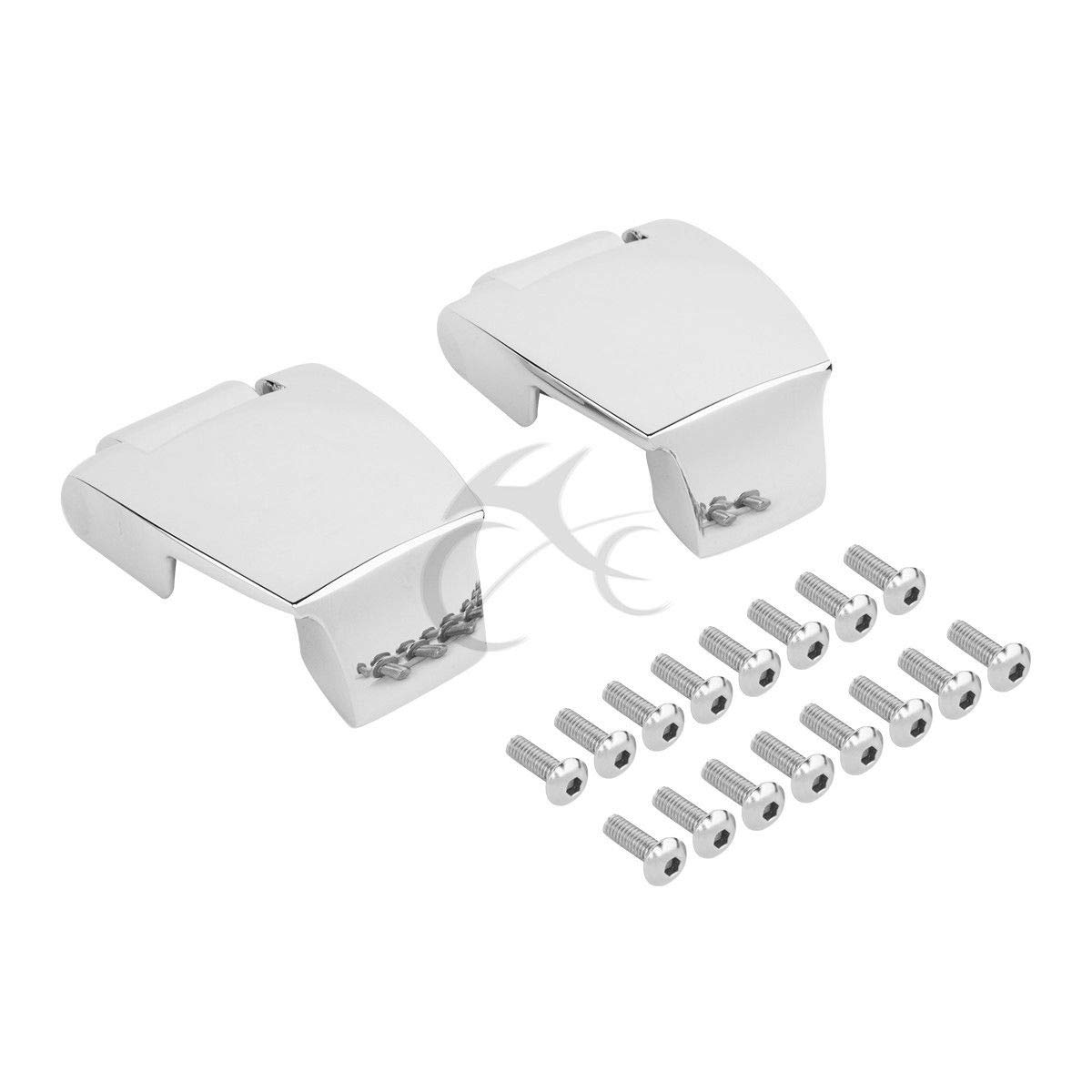 XFMT Chrome Premium Tour Pack HingesTrunk Luggage Hinges Compatible with Harley Street Glide Trikes 1988-2013