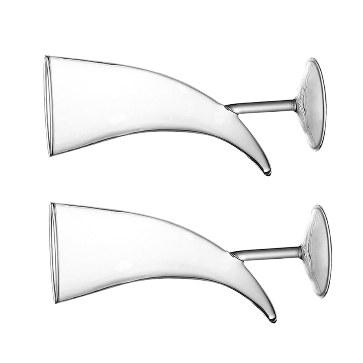 Verres à cocktail élégants en corne Lot de 2 verres design créatif lune haute qualité