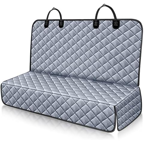 NESTROAD Bench Dog Car Seat Cover for Back Seat,Waterproof Dog Seat Covers,Heavy-Duty and Nonslip Backseat Protector Cover for Cars,Trucks & SUVs (Gray, 53"×48") Cover