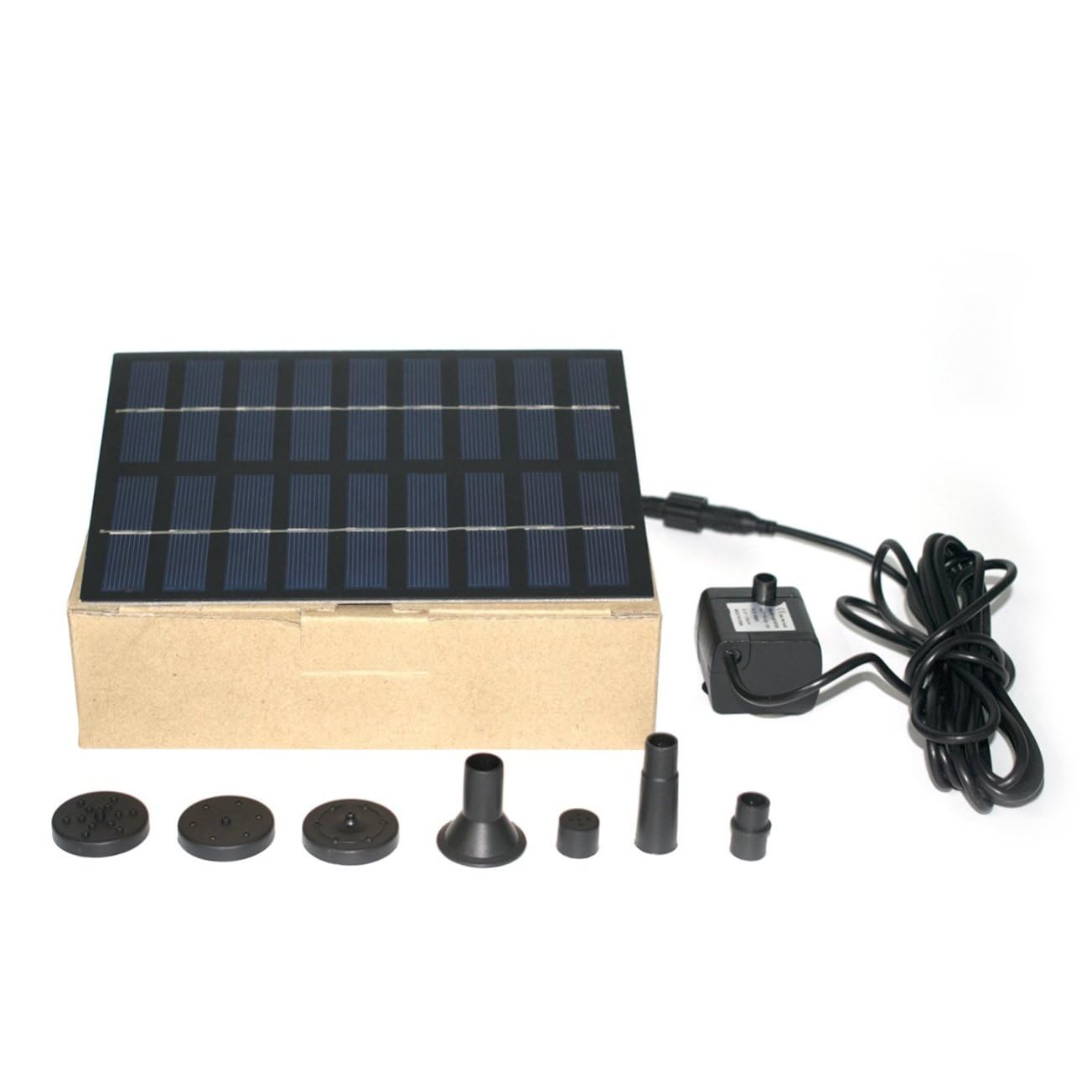 Pompa Fontana Solare per Laghetto 9v 1, 8w in Vetro Temperato
